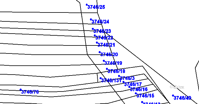 Parcela st. 3746/20 v KÚ Štítná nad Vláří, Katastrální mapa