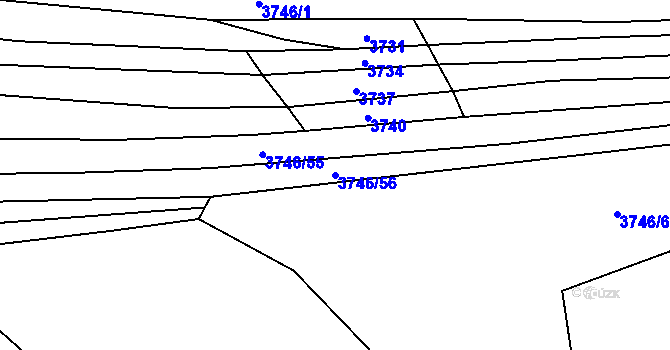 Parcela st. 3746/56 v KÚ Štítná nad Vláří, Katastrální mapa