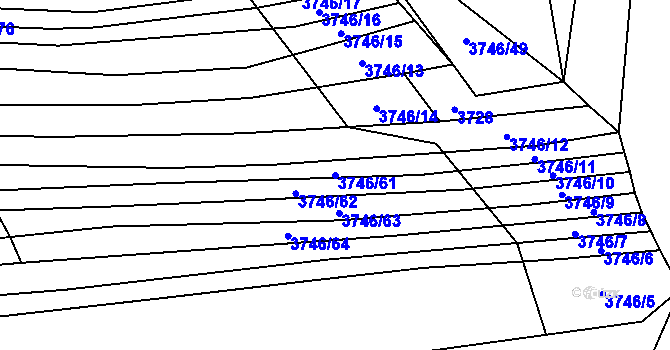 Parcela st. 3746/61 v KÚ Štítná nad Vláří, Katastrální mapa