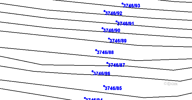 Parcela st. 3746/88 v KÚ Štítná nad Vláří, Katastrální mapa