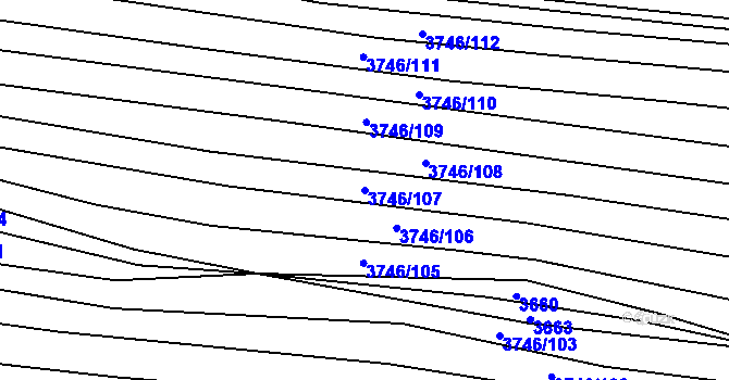 Parcela st. 3746/107 v KÚ Štítná nad Vláří, Katastrální mapa