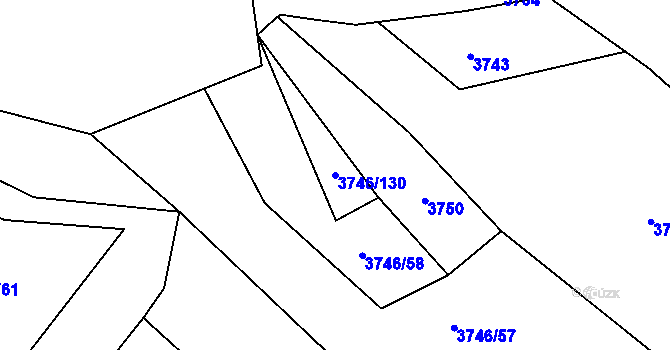 Parcela st. 3746/130 v KÚ Štítná nad Vláří, Katastrální mapa