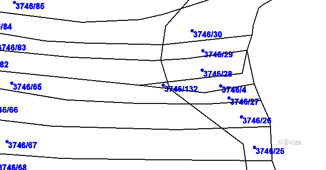 Parcela st. 3746/132 v KÚ Štítná nad Vláří, Katastrální mapa