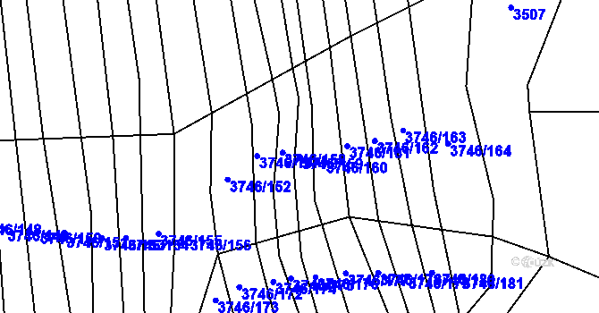 Parcela st. 3746/159 v KÚ Štítná nad Vláří, Katastrální mapa