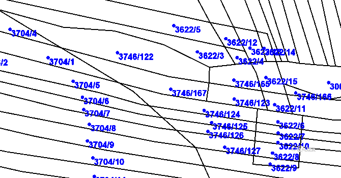 Parcela st. 3746/167 v KÚ Štítná nad Vláří, Katastrální mapa