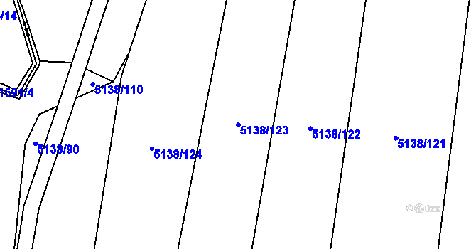 Parcela st. 5138/123 v KÚ Štítná nad Vláří, Katastrální mapa