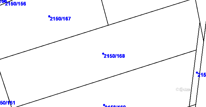 Parcela st. 2150/168 v KÚ Štítná nad Vláří, Katastrální mapa