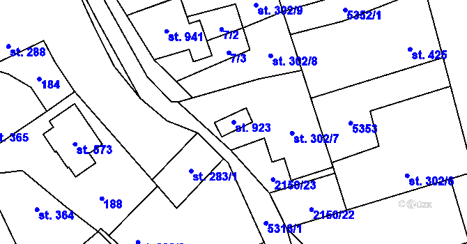 Parcela st. 923 v KÚ Štítná nad Vláří, Katastrální mapa