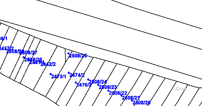 Parcela st. 2508/156 v KÚ Štítná nad Vláří, Katastrální mapa