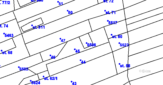 Parcela st. 61 v KÚ Štítná nad Vláří, Katastrální mapa