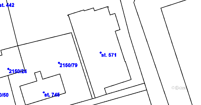 Parcela st. 571 v KÚ Štítná nad Vláří, Katastrální mapa