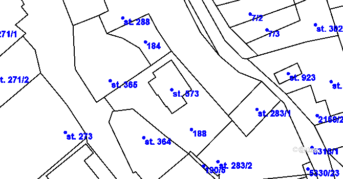Parcela st. 573 v KÚ Štítná nad Vláří, Katastrální mapa