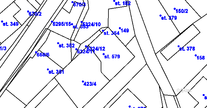 Parcela st. 579 v KÚ Štítná nad Vláří, Katastrální mapa