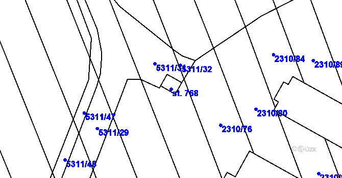 Parcela st. 768 v KÚ Štítná nad Vláří, Katastrální mapa