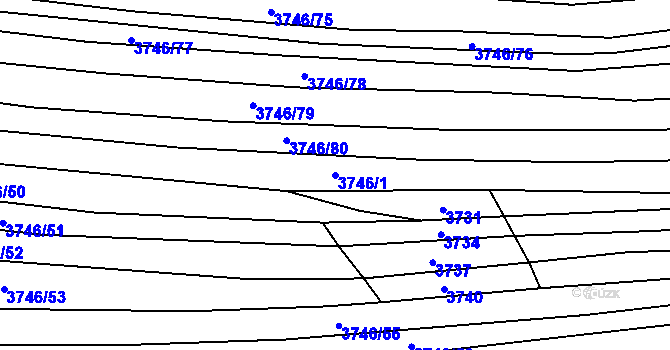 Parcela st. 3746/1 v KÚ Štítná nad Vláří, Katastrální mapa