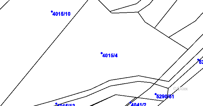Parcela st. 4015/4 v KÚ Štítná nad Vláří, Katastrální mapa