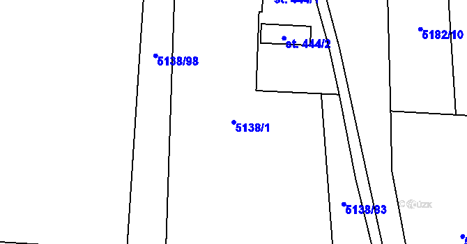 Parcela st. 5138/1 v KÚ Štítná nad Vláří, Katastrální mapa