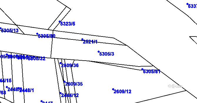 Parcela st. 5305/3 v KÚ Štítná nad Vláří, Katastrální mapa