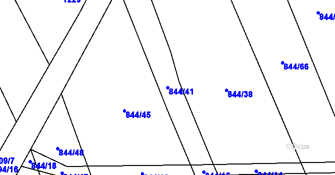 Parcela st. 844/41 v KÚ Štítné, Katastrální mapa