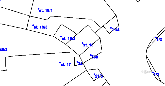 Parcela st. 18 v KÚ Štítov u Blovic, Katastrální mapa