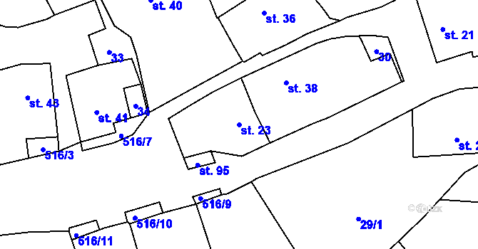Parcela st. 23 v KÚ Štítov u Blovic, Katastrální mapa