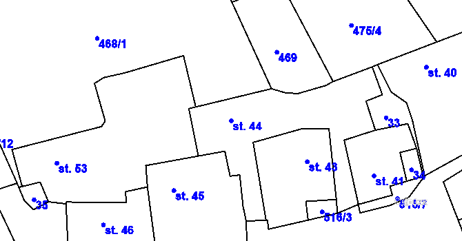 Parcela st. 44 v KÚ Štítov u Blovic, Katastrální mapa