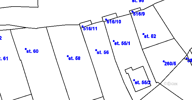 Parcela st. 56 v KÚ Štítov u Blovic, Katastrální mapa