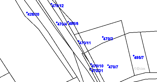 Parcela st. 470/11 v KÚ Štítov u Blovic, Katastrální mapa