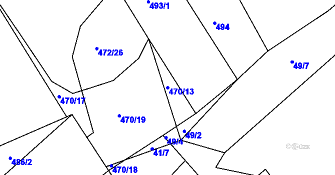 Parcela st. 470/13 v KÚ Štítov u Blovic, Katastrální mapa