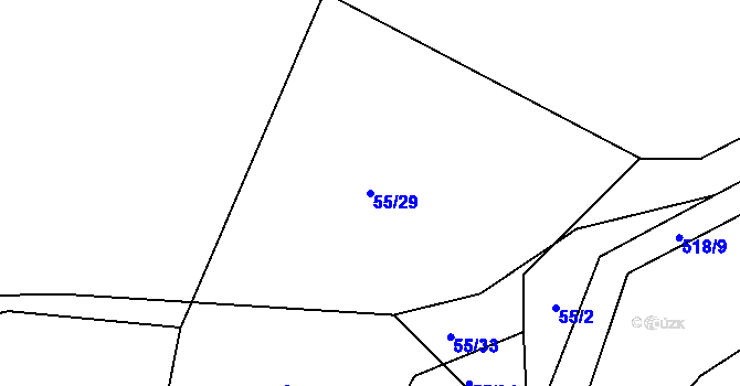 Parcela st. 55/29 v KÚ Štítov u Blovic, Katastrální mapa