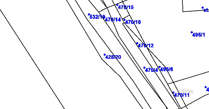 Parcela st. 428/20 v KÚ Štítov u Blovic, Katastrální mapa