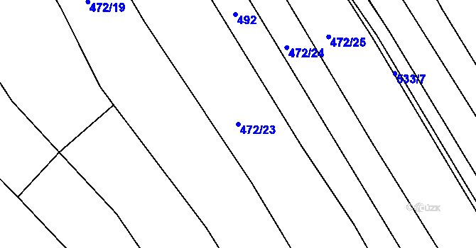 Parcela st. 472/23 v KÚ Štítov u Blovic, Katastrální mapa