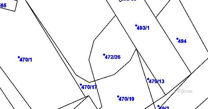 Parcela st. 472/26 v KÚ Štítov u Blovic, Katastrální mapa