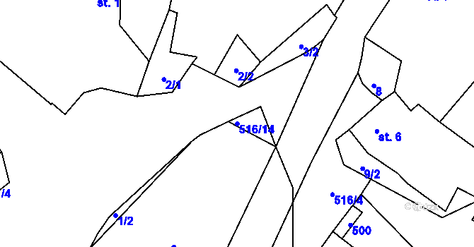 Parcela st. 516/14 v KÚ Štítov u Blovic, Katastrální mapa