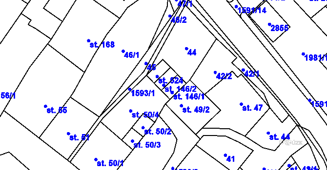 Parcela st. 146/2 v KÚ Štíty-město, Katastrální mapa