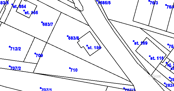 Parcela st. 156 v KÚ Štíty-město, Katastrální mapa