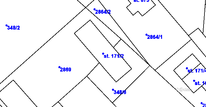 Parcela st. 171/2 v KÚ Štíty-město, Katastrální mapa