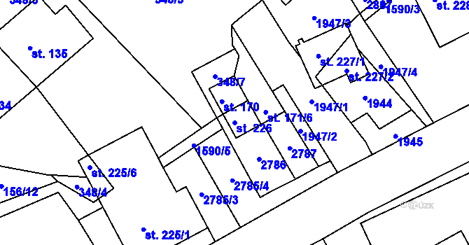Parcela st. 226 v KÚ Štíty-město, Katastrální mapa