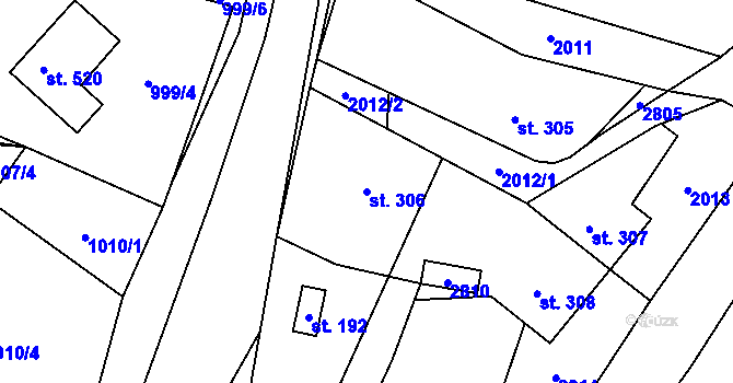 Parcela st. 306 v KÚ Štíty-město, Katastrální mapa