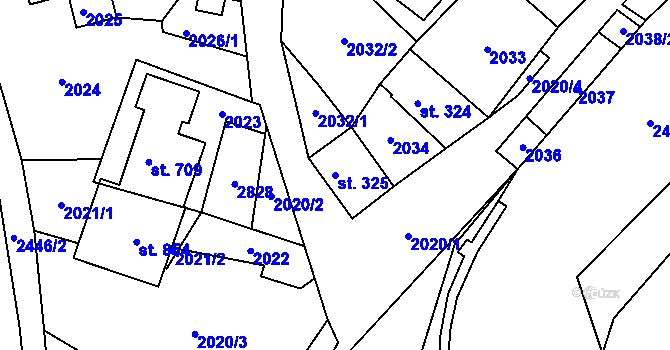 Parcela st. 325 v KÚ Štíty-město, Katastrální mapa