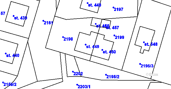 Parcela st. 449 v KÚ Štíty-město, Katastrální mapa