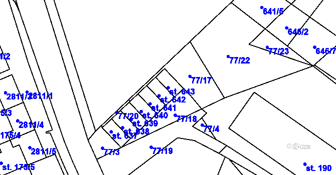 Parcela st. 643 v KÚ Štíty-město, Katastrální mapa