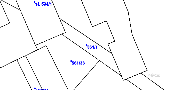 Parcela st. 561/1 v KÚ Štíty-město, Katastrální mapa