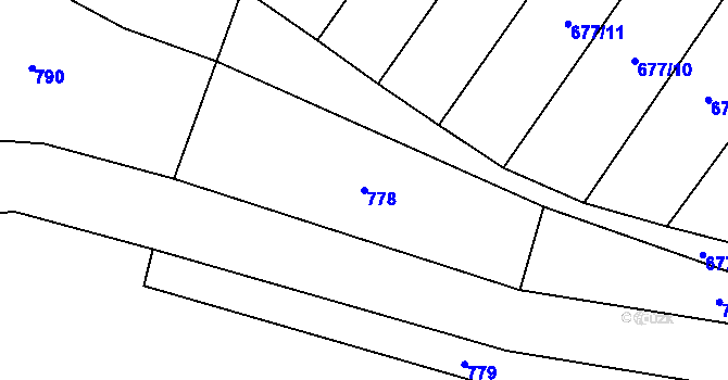 Parcela st. 778 v KÚ Štíty-město, Katastrální mapa