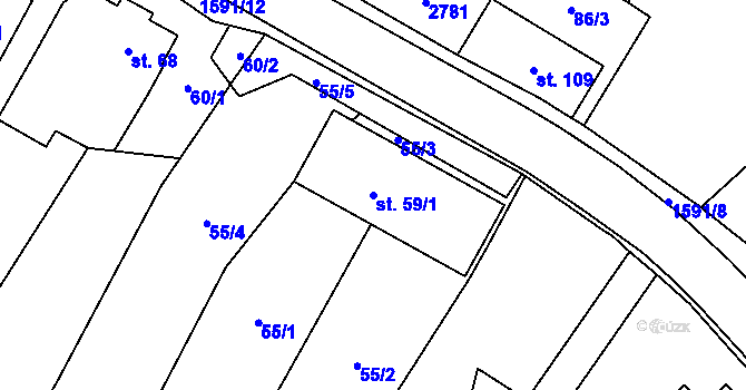 Parcela st. 59/1 v KÚ Štíty-město, Katastrální mapa