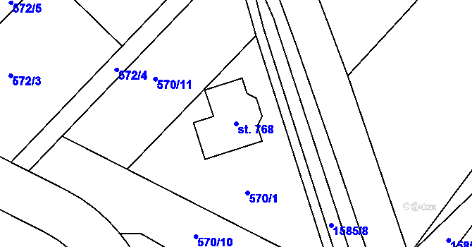 Parcela st. 768 v KÚ Štíty-město, Katastrální mapa