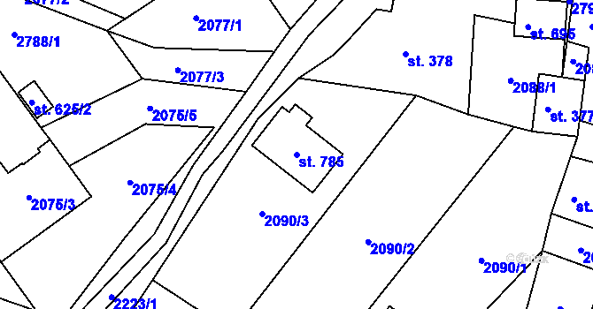 Parcela st. 785 v KÚ Štíty-město, Katastrální mapa