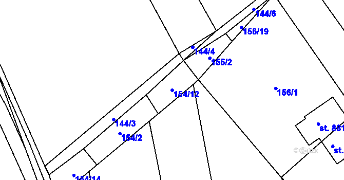 Parcela st. 154/12 v KÚ Štíty-město, Katastrální mapa