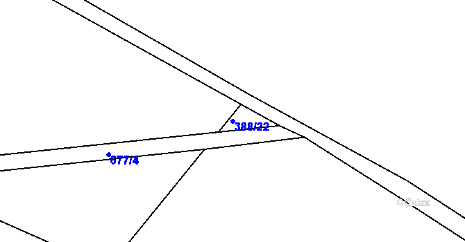 Parcela st. 388/22 v KÚ Štíty-město, Katastrální mapa
