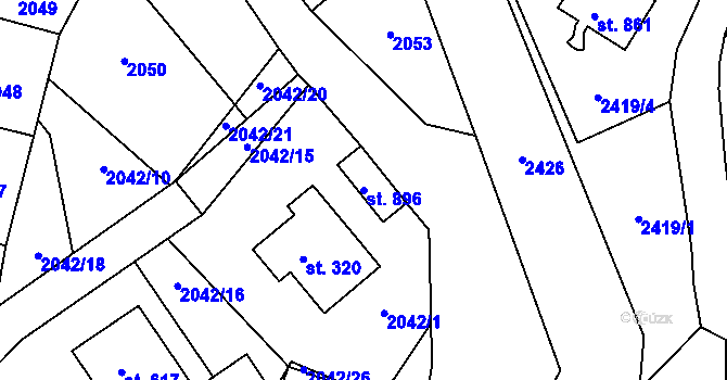 Parcela st. 896 v KÚ Štíty-město, Katastrální mapa